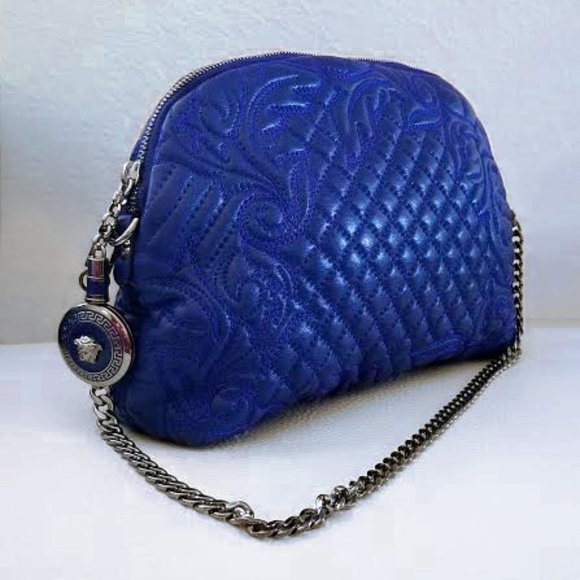 Versace Handbags - Versace Quilted Leather Bag Cobalt Blue